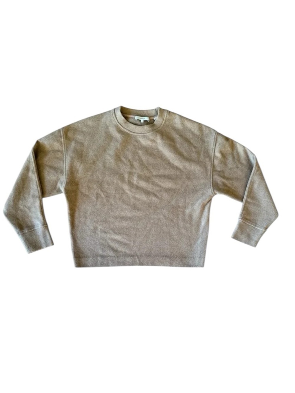 Vince XS Textured Sweatshirt Camel Brown Tan Crewneck Pullover Sweater